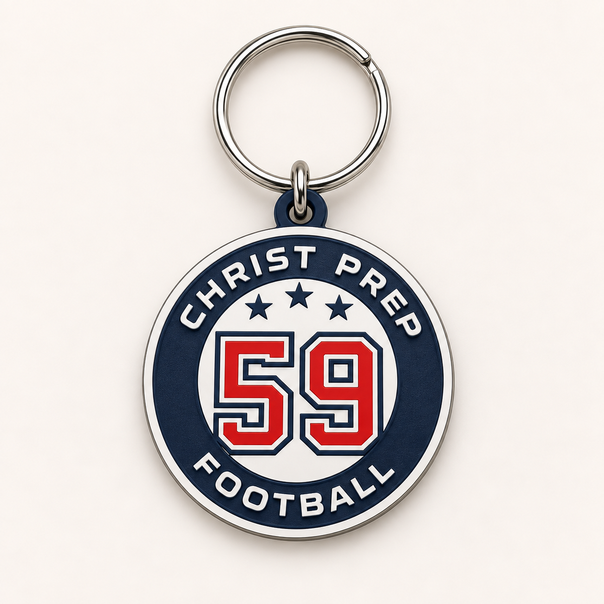 Christ Prep Custom Number Keychain